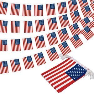 American String Flag Pennant Banner, Small Mini US USA Flags Bunting Banner